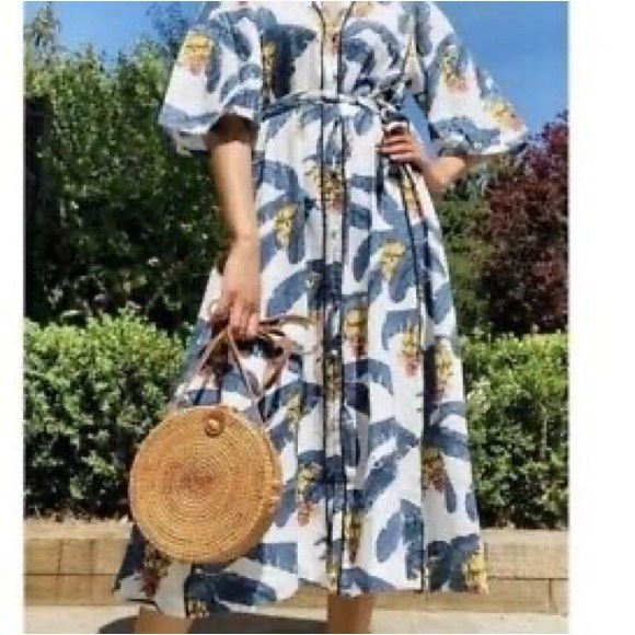 French Riviera Kaftan Dress by Desmond & Dempsey Size Large - Picture 2 of 11